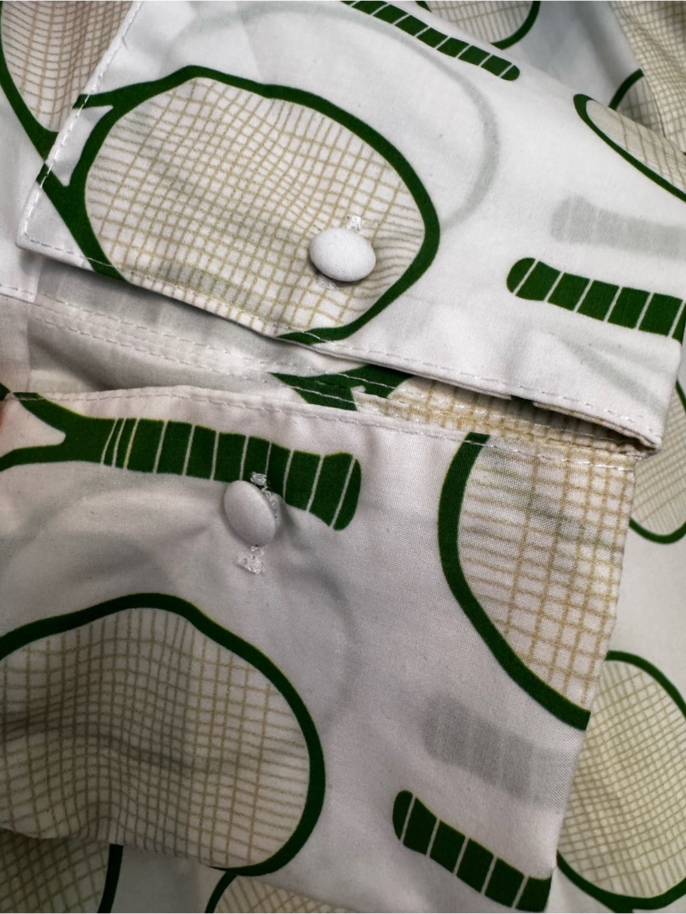 Women’s White & Green Tennis Print Maxi Swim Cover-Up Dress - Picture 8 of 8